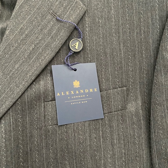 NWT ALEXANDRE LONDON 42S Pinstripe gray suit - Picture 6 of 12